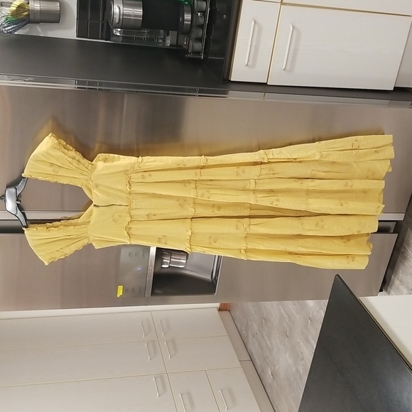 💕THE GREAT💕 The Tea Dress ~ Misted Yellow with Daisy Bouquet Embroidery L NWT - Picture 6 of 16